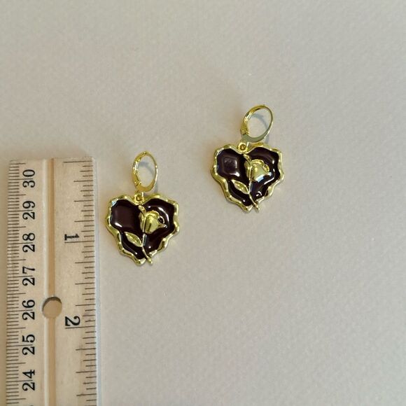 Heart earrings M957 - Picture 4 of 4